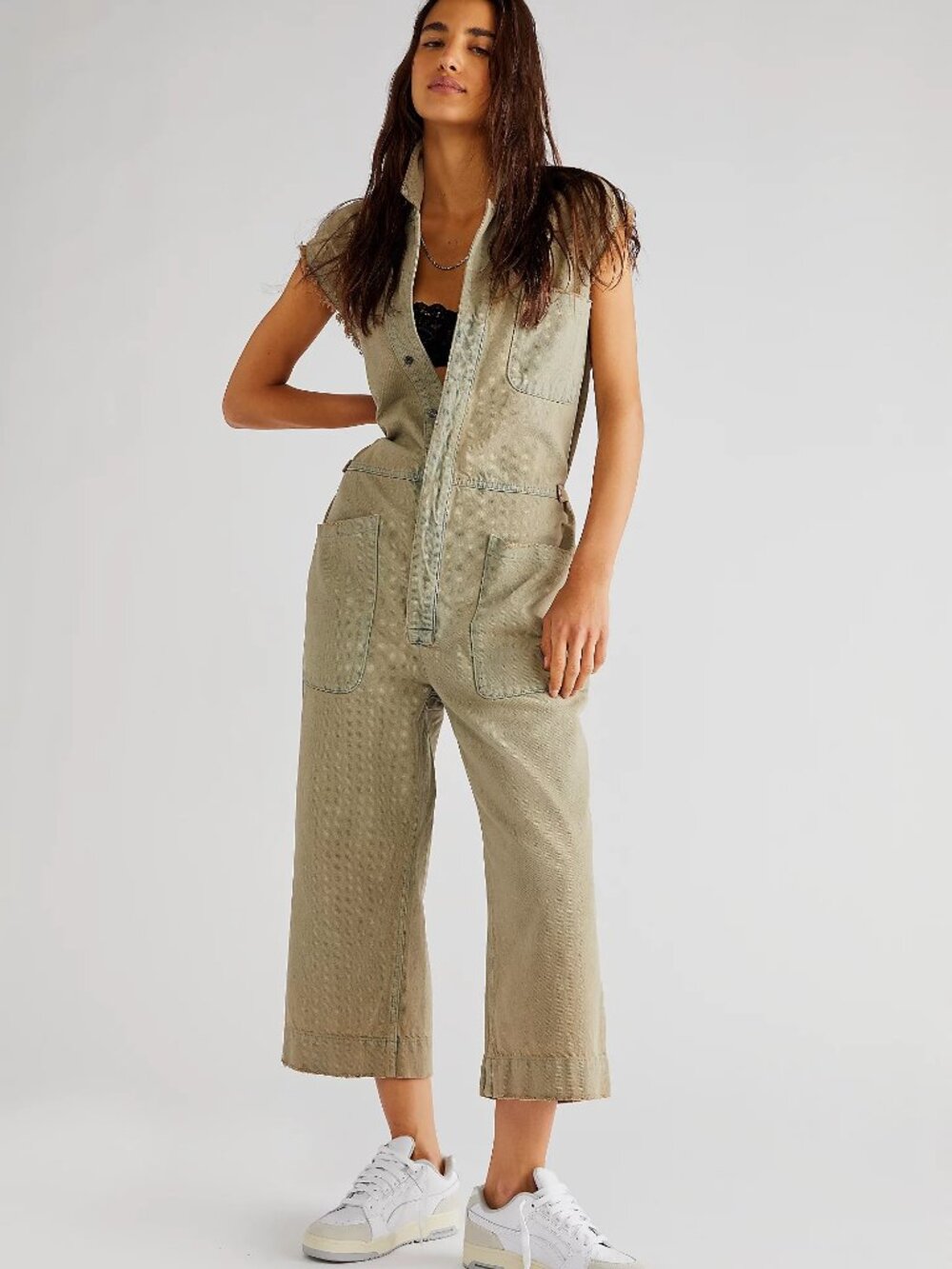 OneTeaspoon Safari Camp Khaki Denim Jumpsuit Romper -  S